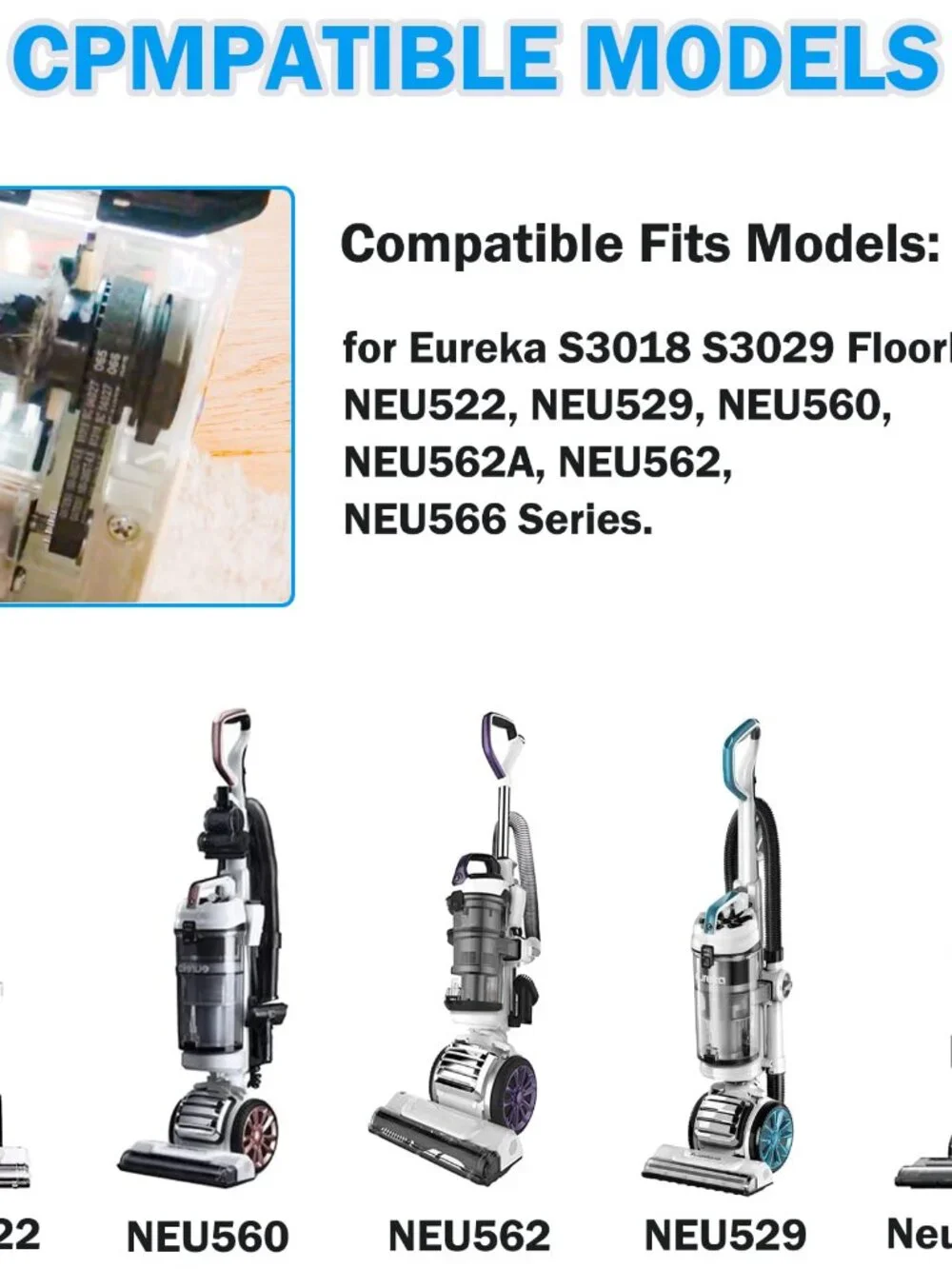 Vacuum Belts Replacement for Eureka FloorRover Bagless Upright Pet Vacuum Cleane